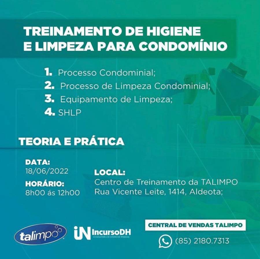 TREINAMENTOS DE HIGIENE E LIMPEZA PARA CONDOMINIOS